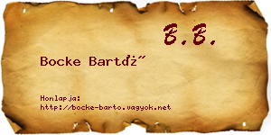Bocke Bartó névjegykártya